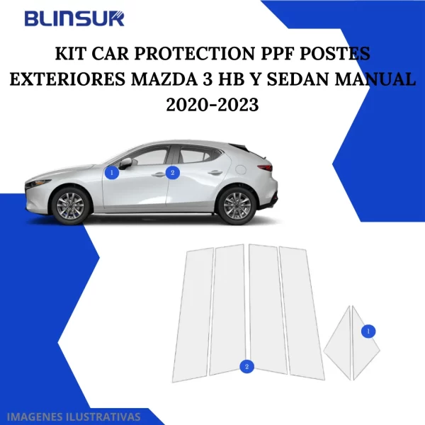 Kit Car Ppf Y Fibra De Carbono Mazda 2 20-23 Hb/sedan Manual