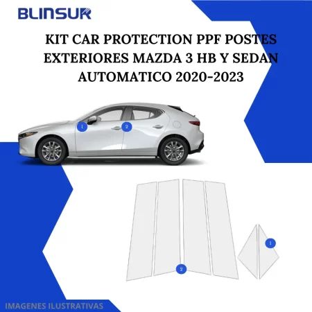 Kit Car Ppf Y Fibra De Carbono Mazda 2 20-23 Hb/sedan Autom. - Image 4
