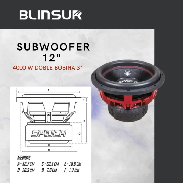 Subwoofer 12 Pulgadas Doble Bobina 4000 W
