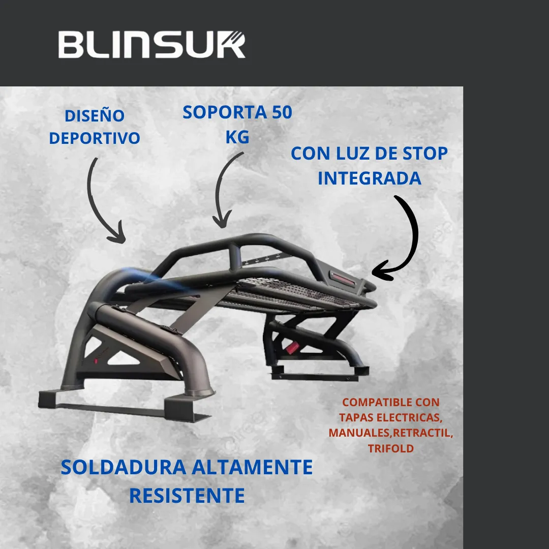 Roll Bar Con Canastilla Y Luz Stop Np300/frontier 2005-2024 - Image 4