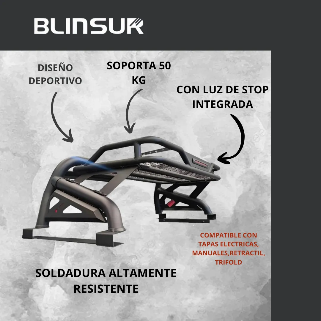 Roll Bar Con Canastilla Y Luz Stop Ranger 2012 - 2023 - Image 4