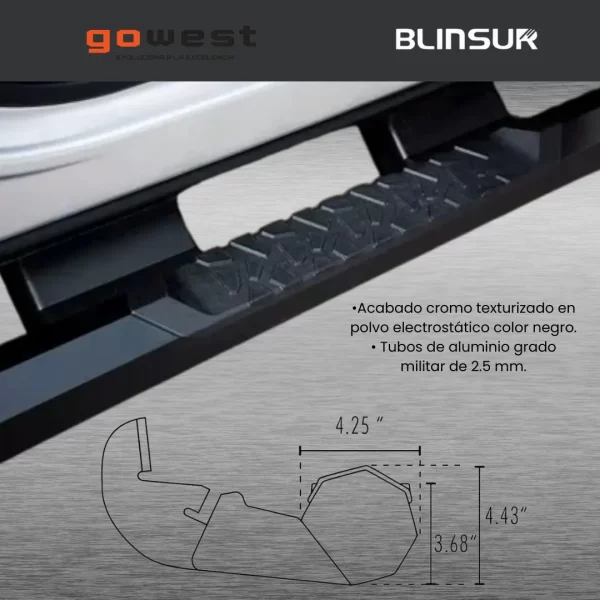 Estribos Serie 700 Para Lobo F150 2015 - 2023 Cabina Regular