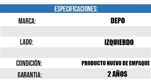 Faro Volkswagen Amarok 2011-2015 Depo Izquierdo