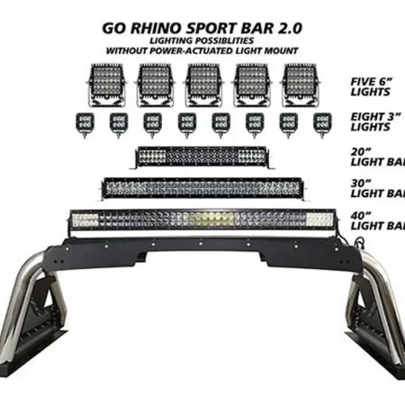 Roll Bar Go Rhino Sport Bar 2.0 F250 Super Duty 09-2020 Inox - Image 4