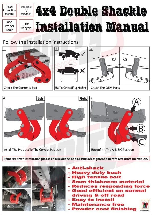 Grilletes Confort Suspension Suave Trasera Ranger 2012-2020