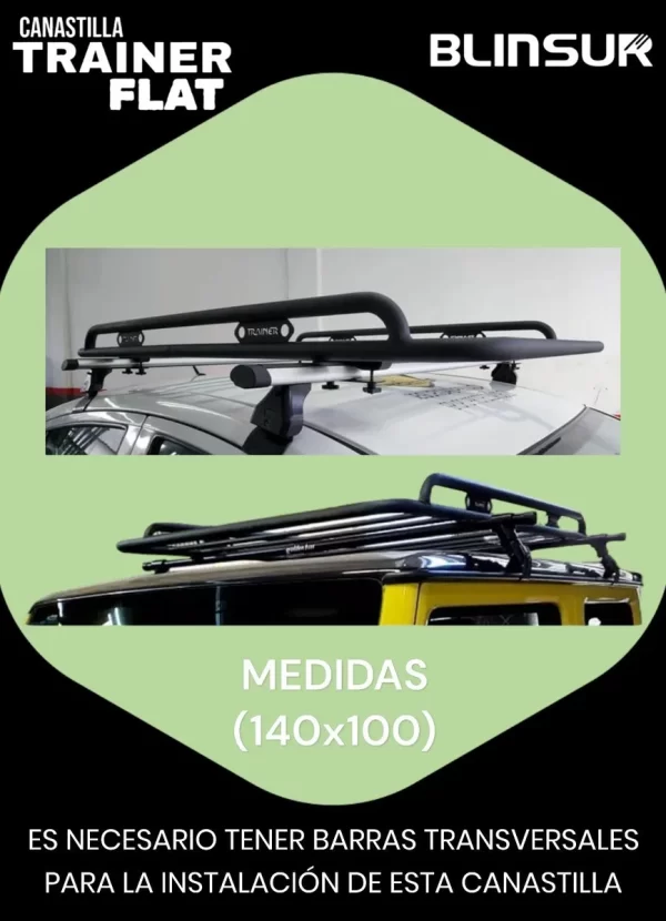 Canastilla Porta Equipaje Trainer Negra 148 X 100 Cm