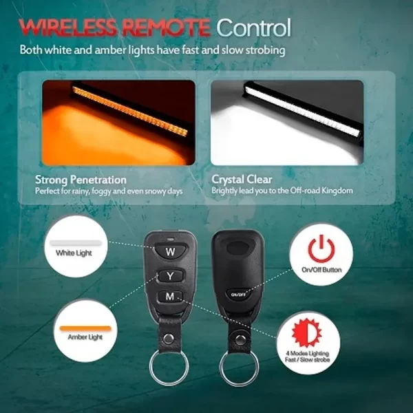 Barra De Luz Led Blanca Ámbar De 32   Mictuning 120w Offroad