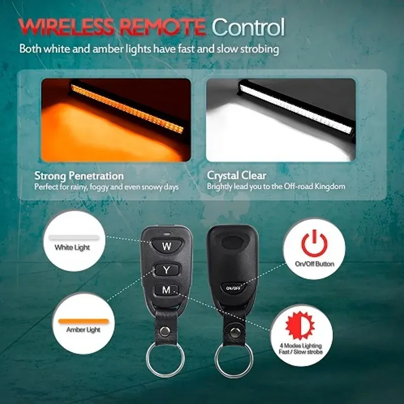 Barra De Luz Led Blanca Ámbar De 32   Mictuning 120w Offroad - Image 5