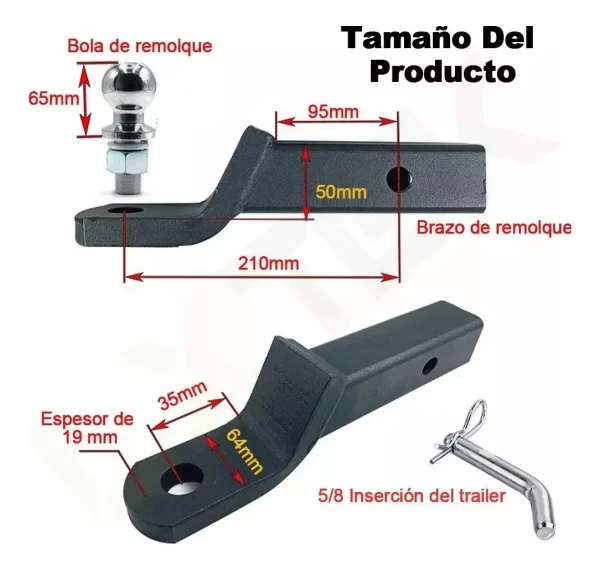 Tiron De Arrastre Para Hilux 2016 - 2022 Y Cople Bola Perno