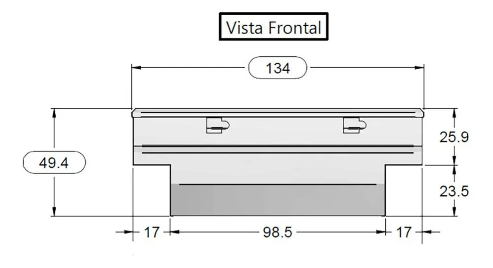 Caja Herrmientas Tipo Baul C/resaques Chev Tornado 2004-2021 - Image 5