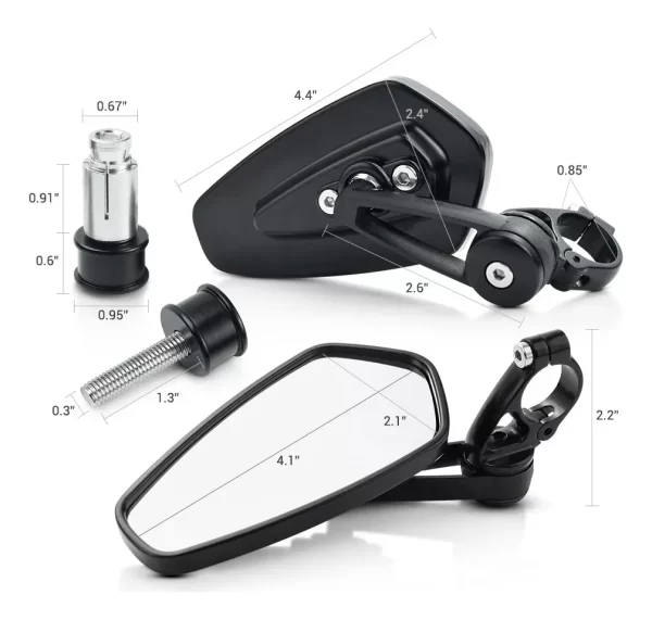 Espejos De Motocicleta Laterales De 3 Pulgadas De Mictuning