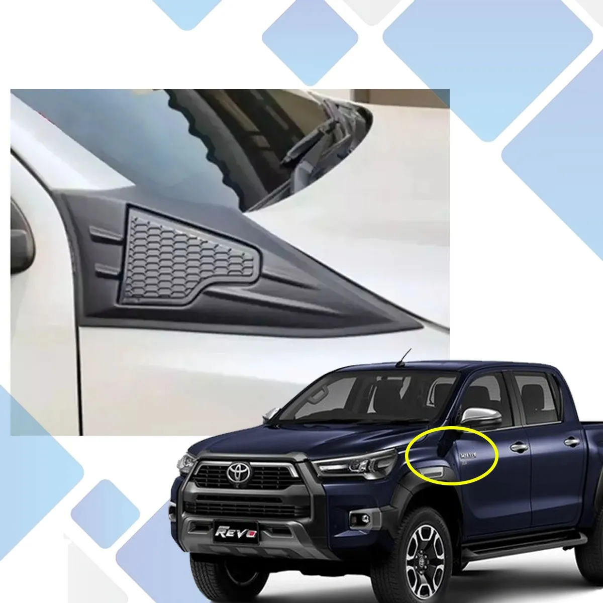 Toma De Aire Simulada Lateral Hilux Revo 2016 Al  2020 - Image 5