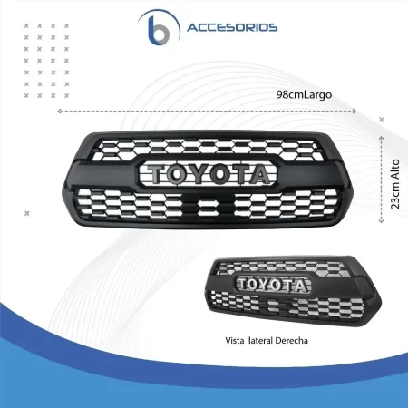 Parrilla Toyota Tacoma 2016 2017 Negra Con Emblema Plateado - Image 5