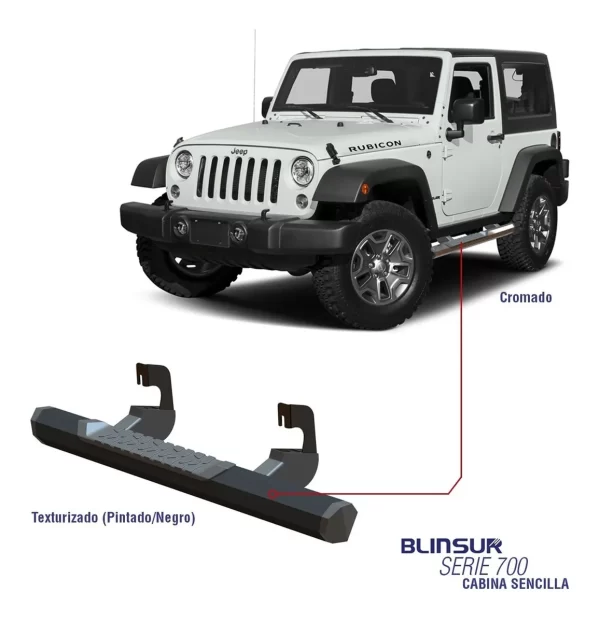 Par De Estribos Gowest Serie700 Wrangler 2007-2018 C.s. Cro