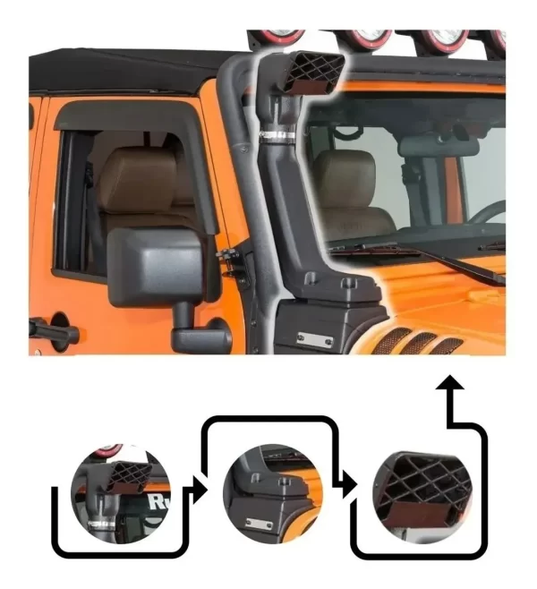 Snorkel Jeep Wrangler Sahara 2007 - 2018 Estilo Rugged Ridge