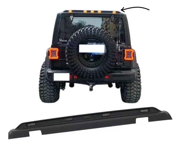Spoiler De Luz Led Puerta Trasera Jeep Jl 2018-2020 Ambar