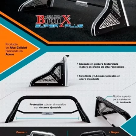 Roll Bar Bronco Superplus Chevrolet Silverado 99-20 Cromo - Image 5