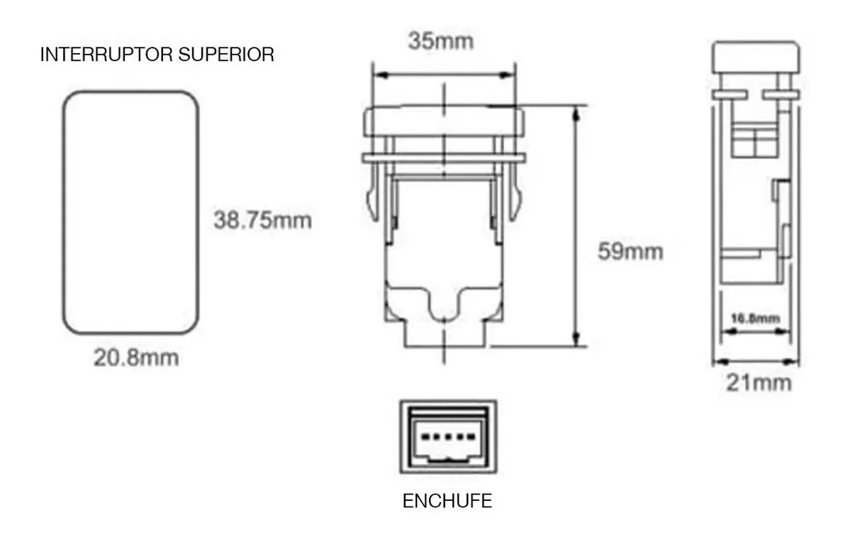 Botón Para Barra De Luz Led 5 Pines On Off Toyota Mictuning - Image 6