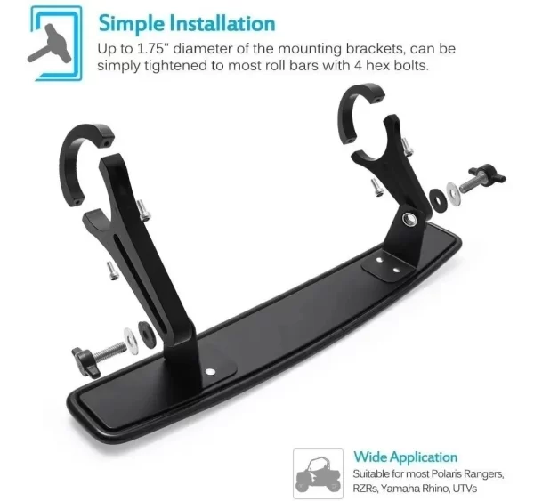 Mictuning Espejo Retrovisor De Visión Amplia Para Utv Atv