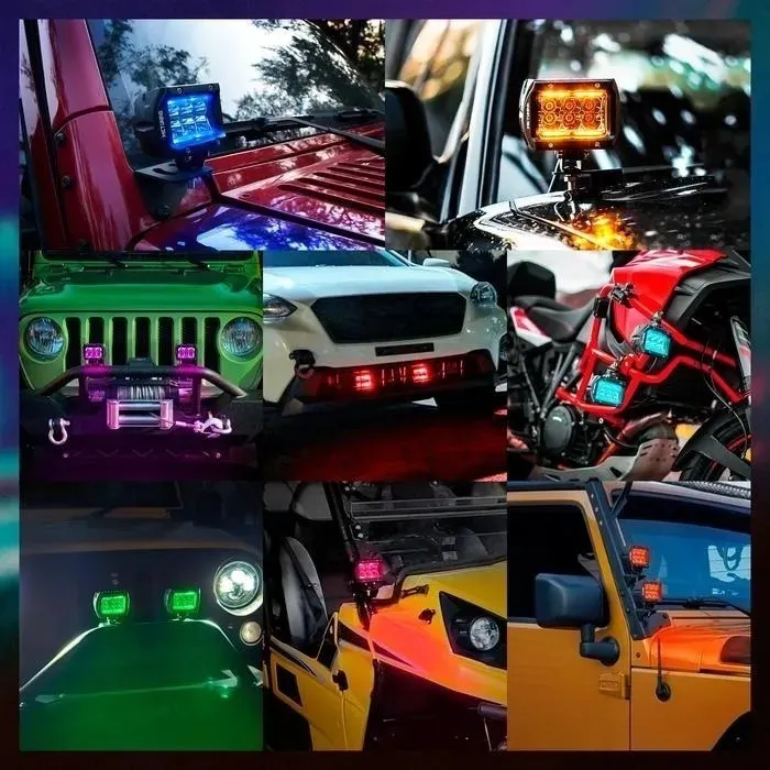 Par Faros Dually Mictuning Led Jeep Wrangler Can Am Rzr Atv - Image 6