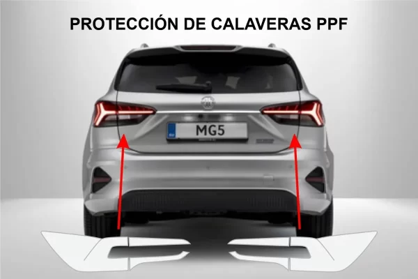 Sticker Protección Ppf Faros Y Calaveras Mg5 2023