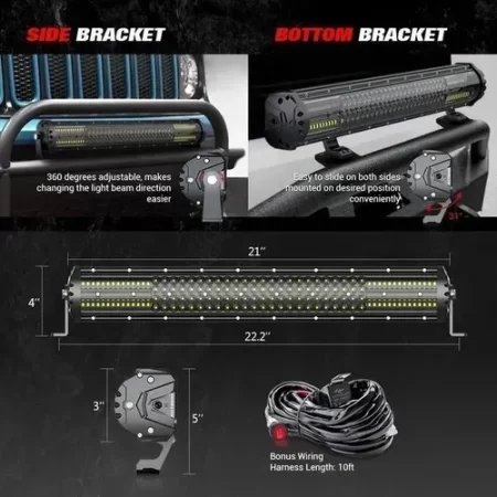 Barra Led 22 PuLG Aerodinámica Jeep Rzr Can Am Mictuning - Image 6