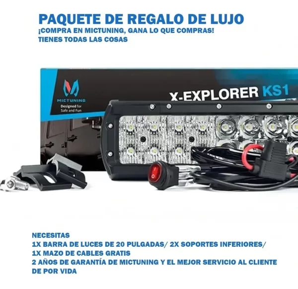 Barra De Luz Led 20 Pulgadas Mictuning X-explorer Ks1 108w