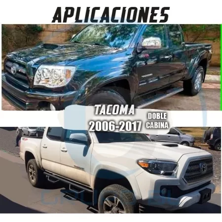 Estribos Bronx Toyota Tacoma Doble Cabina 2006 - 2022 Cromo - Image 6
