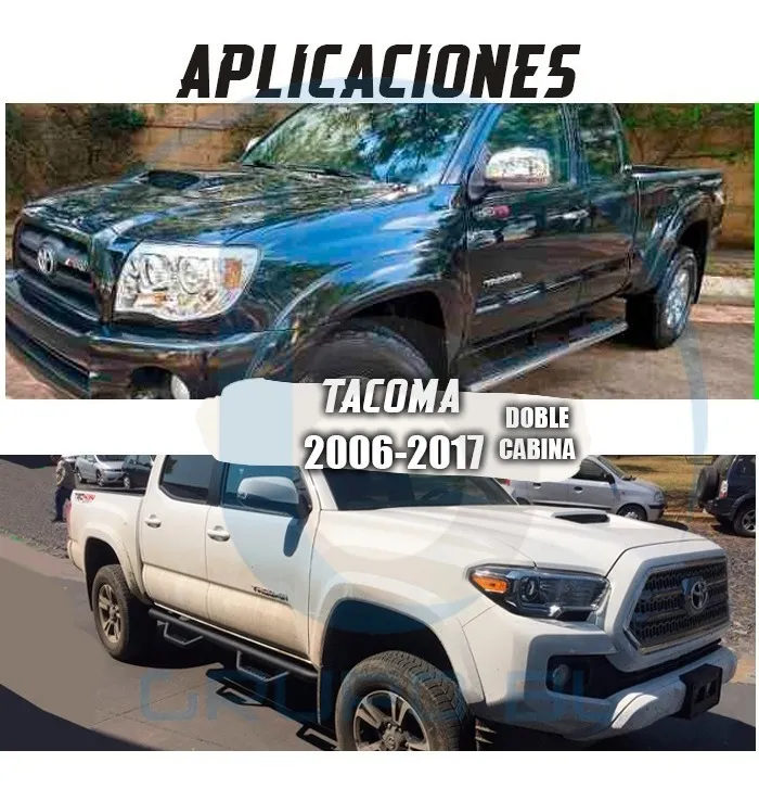 Estribos Bronx Toyota Tacoma Doble Cabina 2006 - 2022 Cromo - Image 6