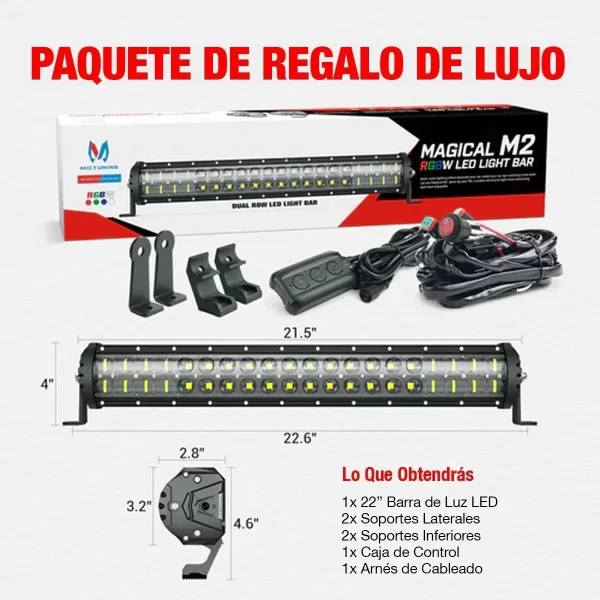 Barra Luz Led 22 PuLG Mictuning Jeep Rzr Can Am Magical Rgbw