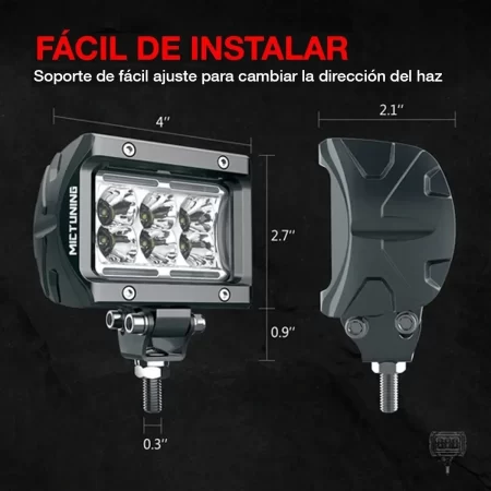 Faros Duallys Led Mictuning 4 Pulgadas Atv Utv Polaris Jeep - Image 8