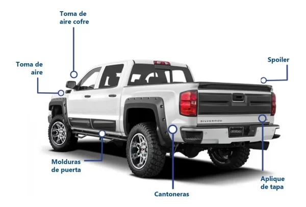 Kit Off Road Chev Silverado 1500 Caja Corta 2014 2015