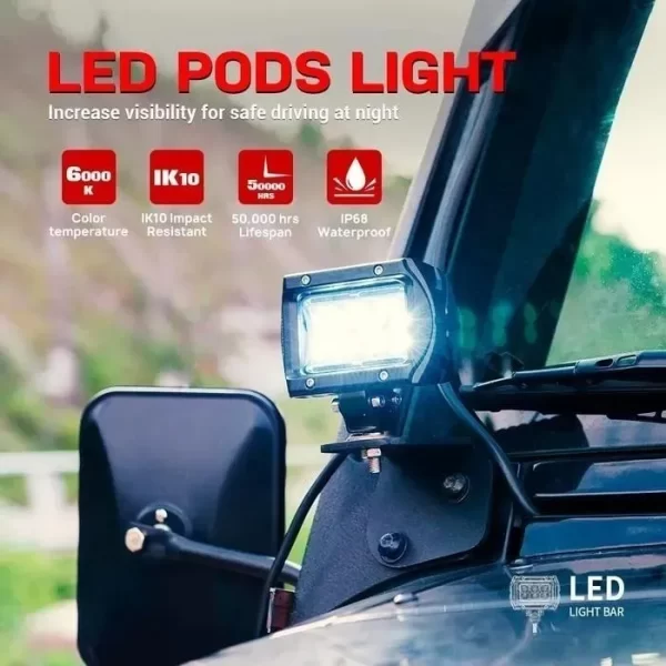 Faros Led Mictuning 4 Pulgadas Antiniebla Jeep Can Am Rzr