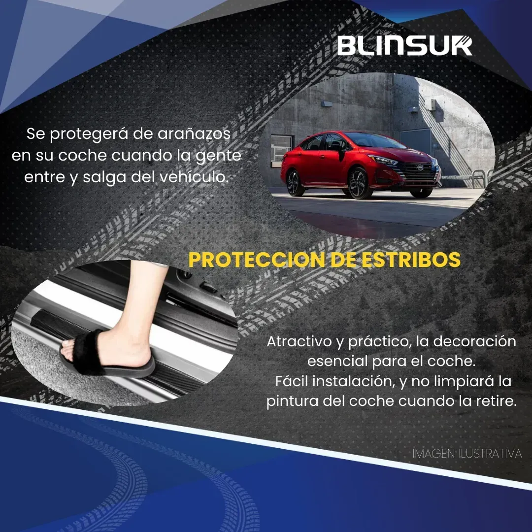 Sticker Protección De Estribos Puertas Nissan Versa Diseño 4 - Image 2