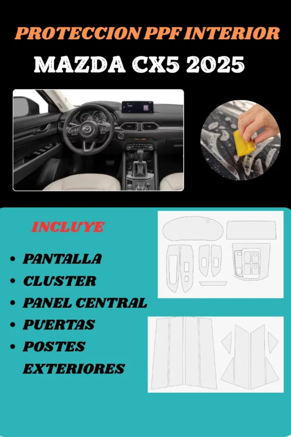 Protección Ppf Kit Interior Completo Mazda Cx5 2025
