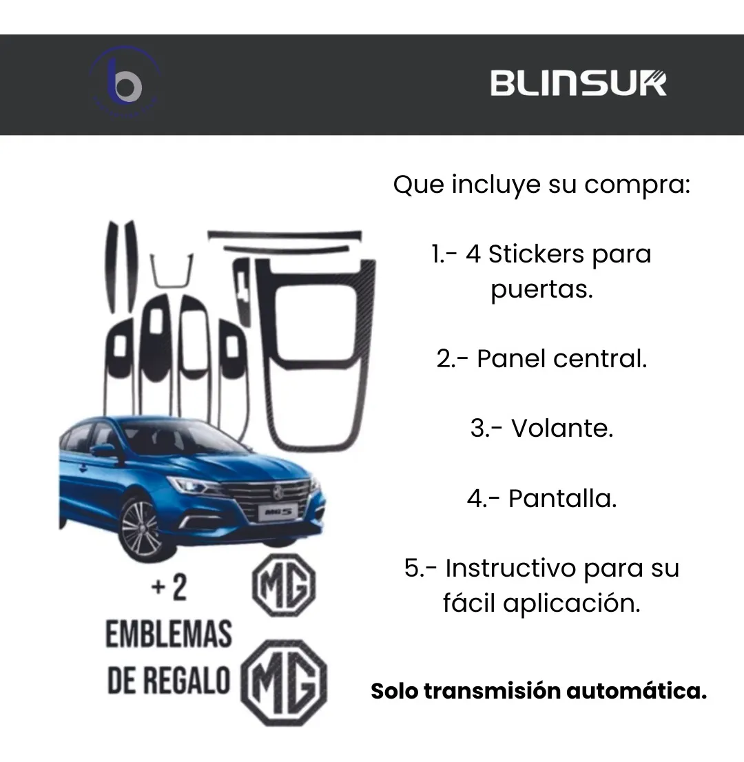 Kit Completo Sticker Puertas Y Panel Central Mg5 2021 2022 - Image 2