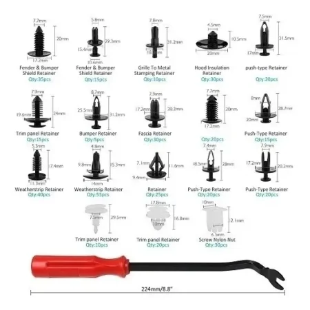 Kit Estuche 415 Grapas Automotrices 18 Modelos Y Quitagrapas - Image 2