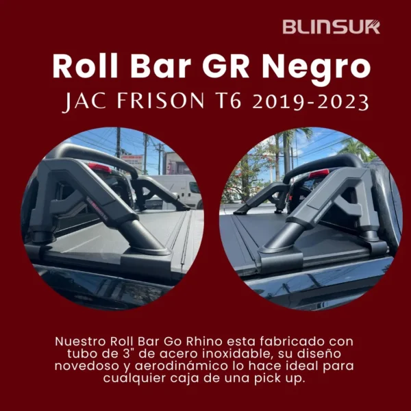 Roll Bar Gr Negro Para Jac Frison T6 2019-2023 Go Rhino