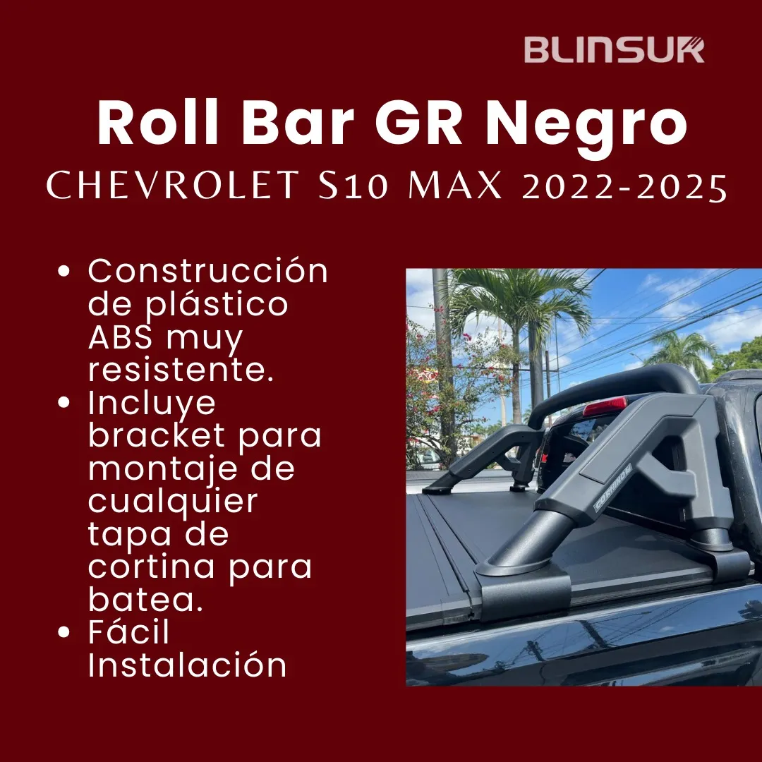 Roll Bar Gr Negro Para Chevrolet S10 Max 2022-2025 Go Rhino - Image 3