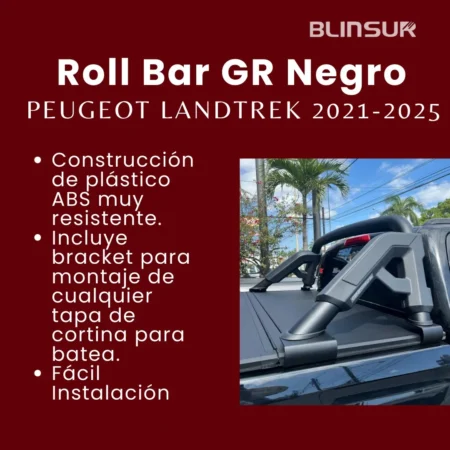 Roll Bar Gr Negro Para Peugeot Landtrek 2021-2022 Go Rhino - Image 3