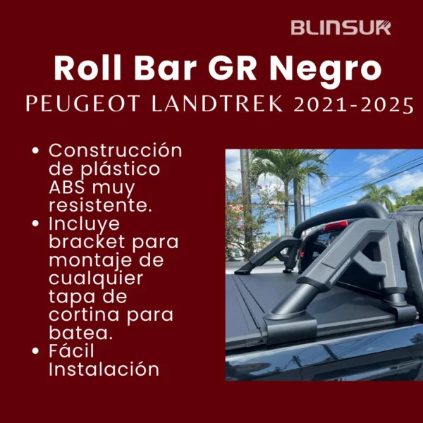 Roll Bar Gr Negro Para Peugeot Landtrek 2021-2022 Go Rhino