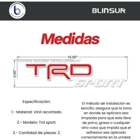 Calcomania Trd Sport Toyota Tacoma Calca Sticker Vinil - Image 4